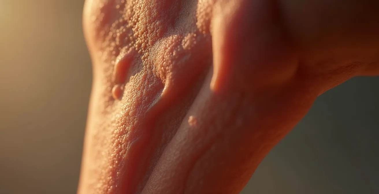 Détail anatomique montrant l'impact de l'alternance posturale sur la circulation